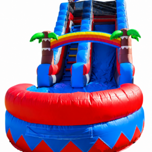 red and blue waterslide